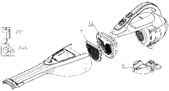 Exploded Diagram A Diagram and Parts List for HLVA315J62 Type 2 Black and Decker Hand Vacuum